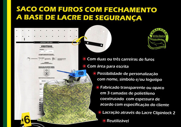 Envelope de Segurança reutilizável Saco com furos