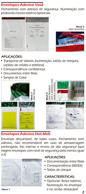 Envelopes de Segurança Adesivos