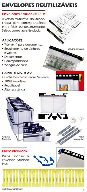 Envelopes de Segurança reutilizáveis Starlock Plus